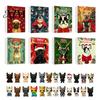 Brinquedos Surpresa Divertidos para o Feriado Calendário do Advento Bulldog 2026, 24 Dias Ornamentos de Cachorro Acrílicos Calendário de Contagem Regressiva de Natal, Decoração para Pendurar na Árvore 2D