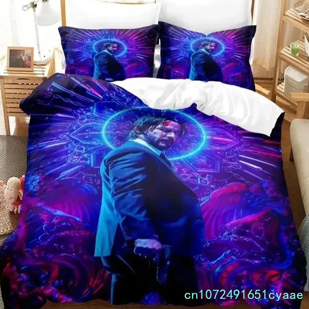 3D HD Printed Movie John Wick Bedding Sets John Wick Duvet Cover Bed Set Quilt Cover Pillowcase Comforter King Queen Size
