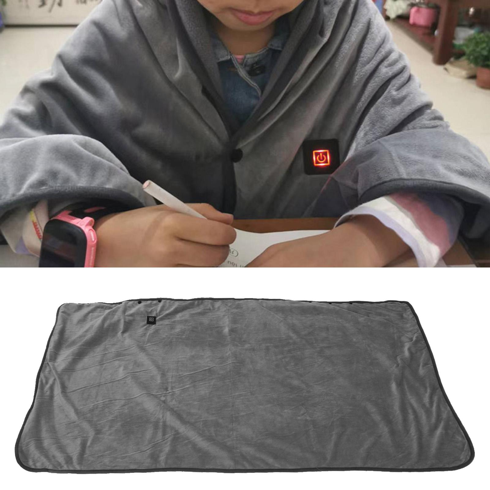 

USB Heated Shawl 3 Temperature Adjustable 55℃ 45℃ 35℃ Crystal Plush 80x140cm 31.5x55.1in USB Powered Electric Heated Throws for