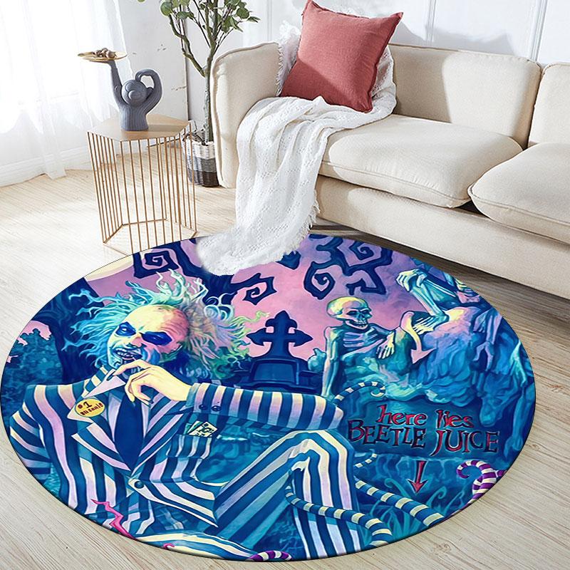 Beetlejuice,Round Area Rug,Carpet Rug for Living Room Bedroom Sofa Playroom Decor,Non-slip Floor Mat