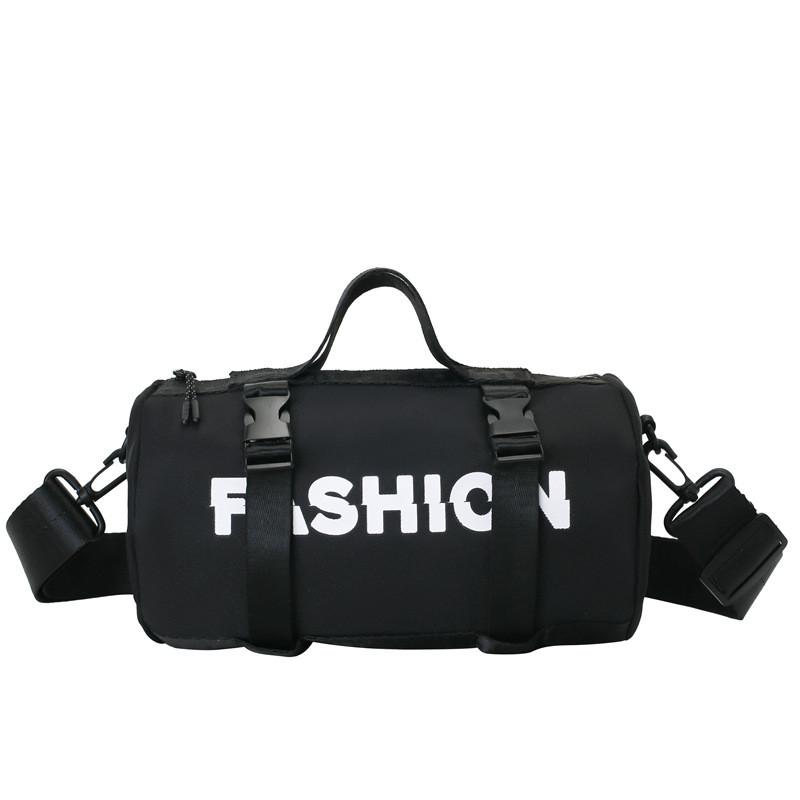 

Letter Print Kids Street Sports Nylon Daily Crossbody Bag For Casual Look Black