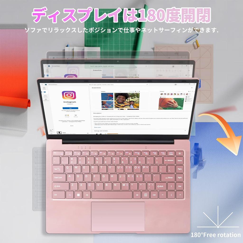 SERYUB Slim and Lightweight Laptop Office 11 IPS Quiet Celeron CPU up to 8GB DDR4 128GB Mute Laptop with Japanese Keyboard Dual USB and Compatible [MS
