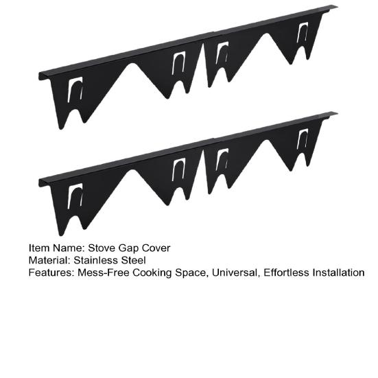 Yousheng 2Pcs Stove Gap Cover Stainless Steel Stove Gap Filler for Oven And Countertop Heat Resistant Kitchen Oven Counter Side Gap Filler Stovetop