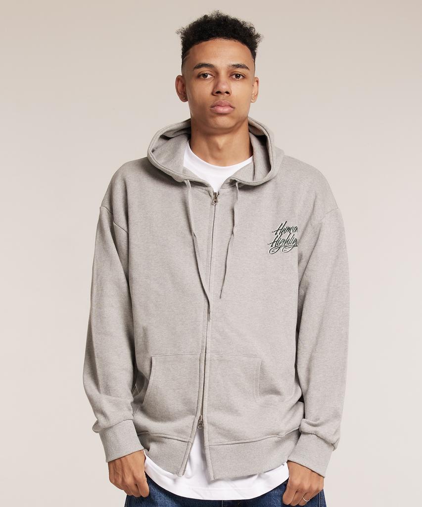 Cream Soda Lab Human Highlight Logo Zip-Up Grey Green