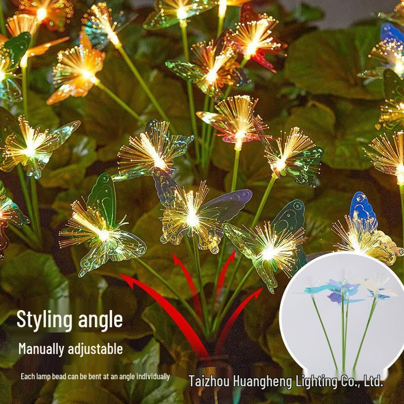 Solar Fiber Optic Butterfly Flower Colorful Garden Lamp - Outdoor Courtyard Decorative Landscape Lighting