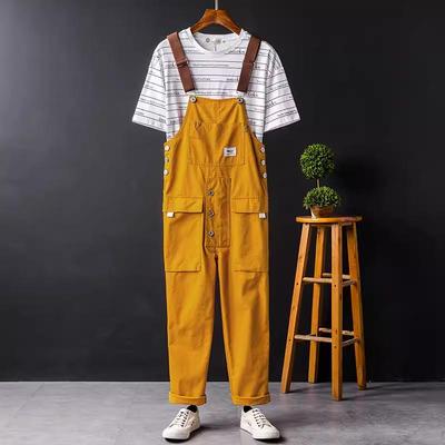 Herren Latzhose Dungarees Lässige Jumpsuits Streetwear Jogger Mehrere Taschen Mode Hosenträger Herren Cargohose Overalls 5X