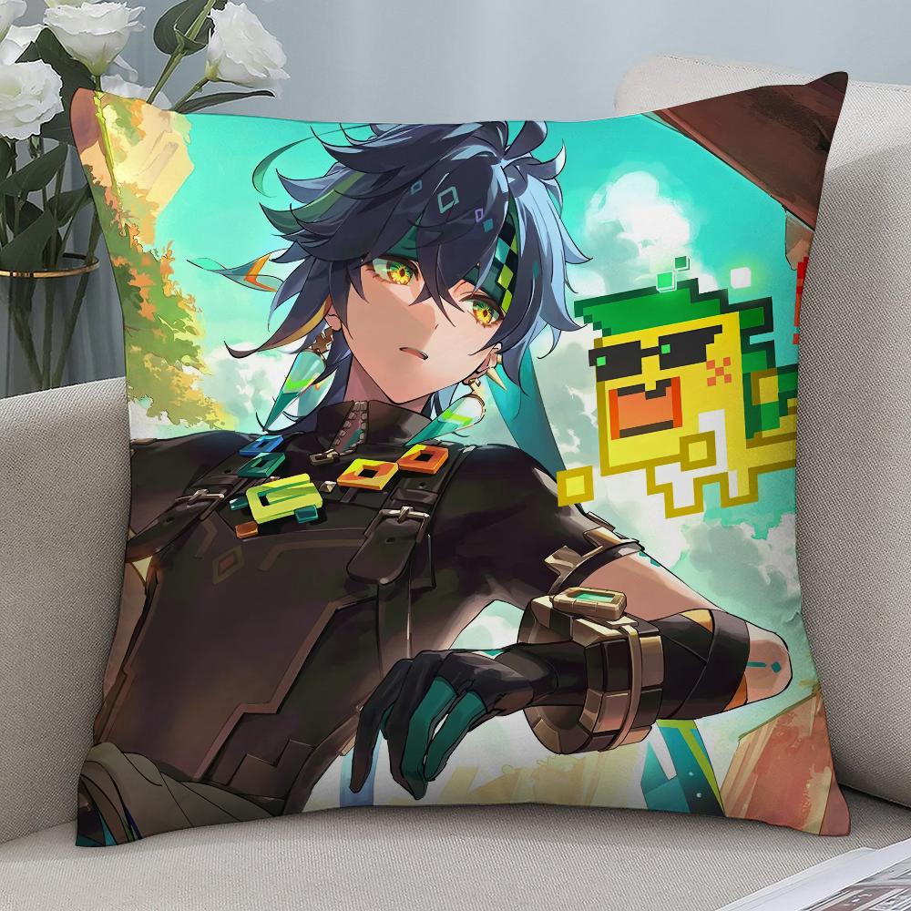Genshin Impact Kinich Pillow Case 3D Print Polyester Fiber 40*40 Cm Home Sofa Throw Pillow Cover Decoration Festival Gift