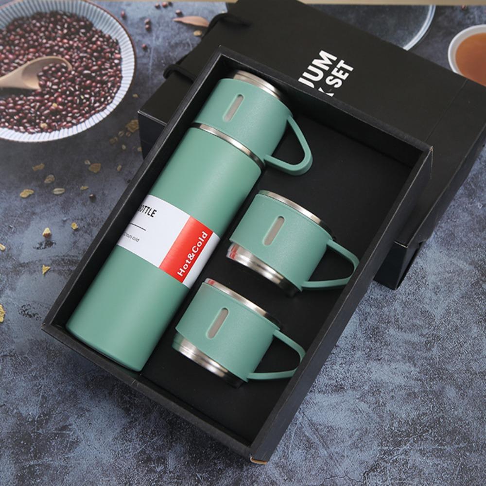 Stainless Steel 500ml  High-end Business Style Vacuum Insulated Bottle with Cup for Coffee Hot Drink and Cold Drink Water Flask