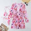 Yongjin Meinian Bikini Muse Split Three-piece Digital Printing Long Sleeve Outer Coat XQ High Elasticity