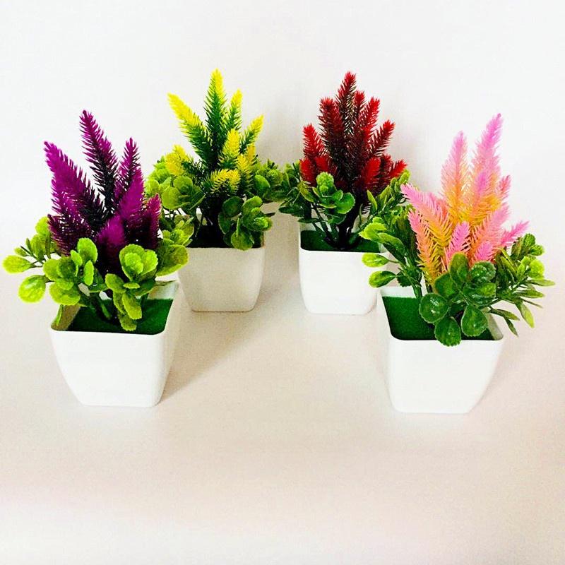 Artificial Bonsai Simulation Plants Flowers In Pots Home Office Fake Tree Decor