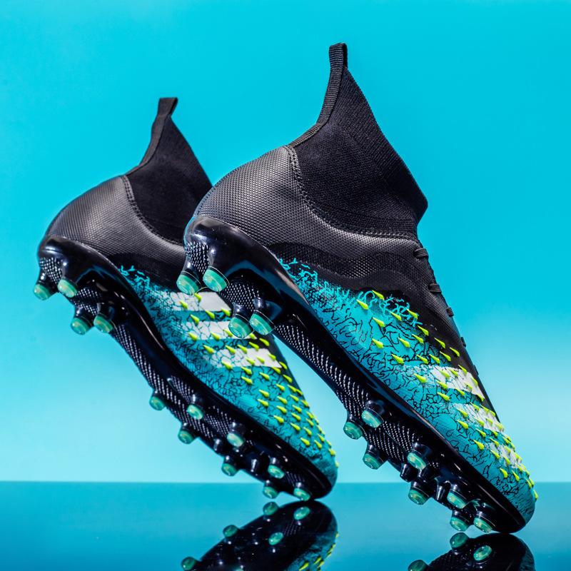 High-Top Football Shoes New Ag Long Nails Tf Broken Nails Student Boys Children Artificial Grass Game Training Shoes
