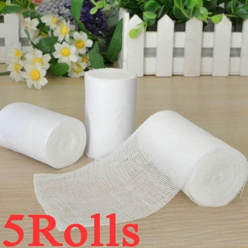 5 Rouleaux Bandages Élastiques PBT Bandages de Premiers Secours d'Urgence pour l'Extérieur Bandages en Maille Respirante pour Fractures Outils de Premiers Secours pour l'Extérieur