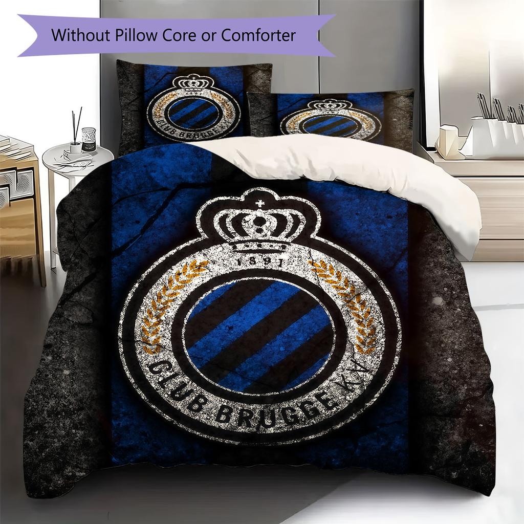 Club Brugge KV Pattern Bedding,Quilt Set Quilt Cover Pillowcase Home Birthday Gift(1 * duvet cover + 2 * pillowcase, without core)