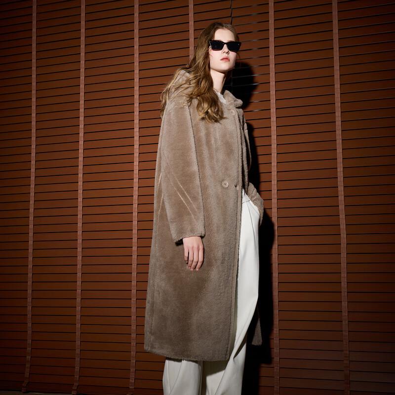 Sancai 2025 Winter 100% Wool Hooded Long Coat
