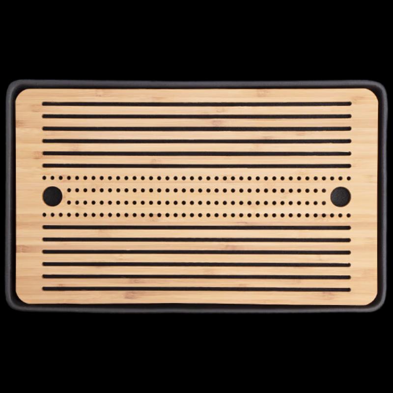 Chinese Ceramic & Bamboo Tea Tray