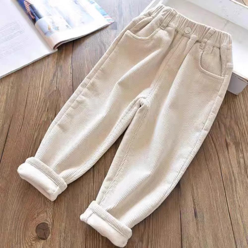 Girls Boys Pants Autumn and Winter Outer Wear Padded and Thickened Pants Children Long Pants Winter Long Pants