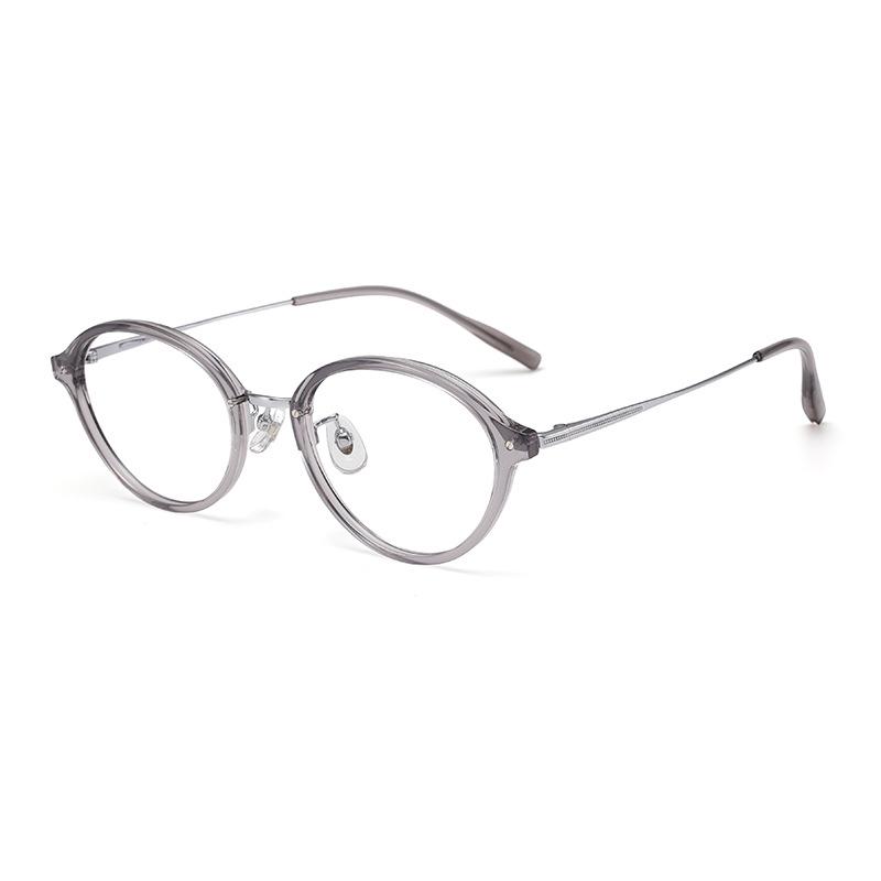 Ultra-Light Pure Titanium Korean-style Oval Glasses, Model 0242: Anti-blue Light, High-end Tortoise Shell Design for Women