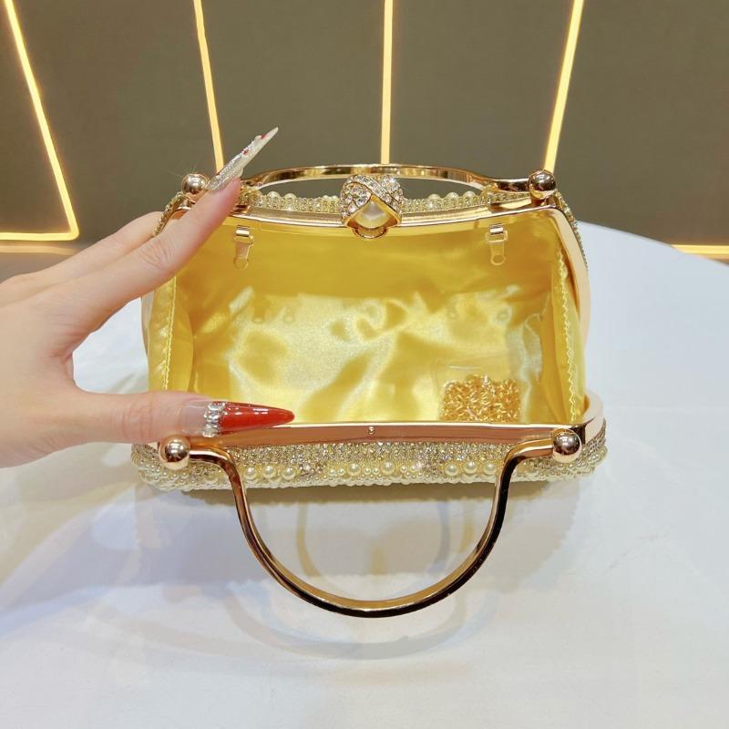 Borsa di Lusso Intarsiata di Diamanti per Serate Formali - Borsa a Tracolla alla Moda e Sofisticata