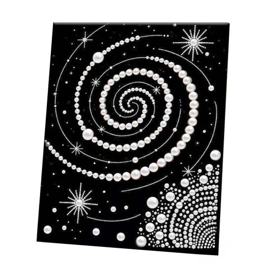 DIY Faux Pearl Painting Kit Castle Sunflower Pattern 3D Imitation Pearl Art Craft Home Wall Decoration Kit