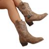 Fashion Shoes for Women New Embroidered Western Cowboy Boots Women Autumn Pointed Toe Thick Heel High Knee Boots Woman Botas De Mujer