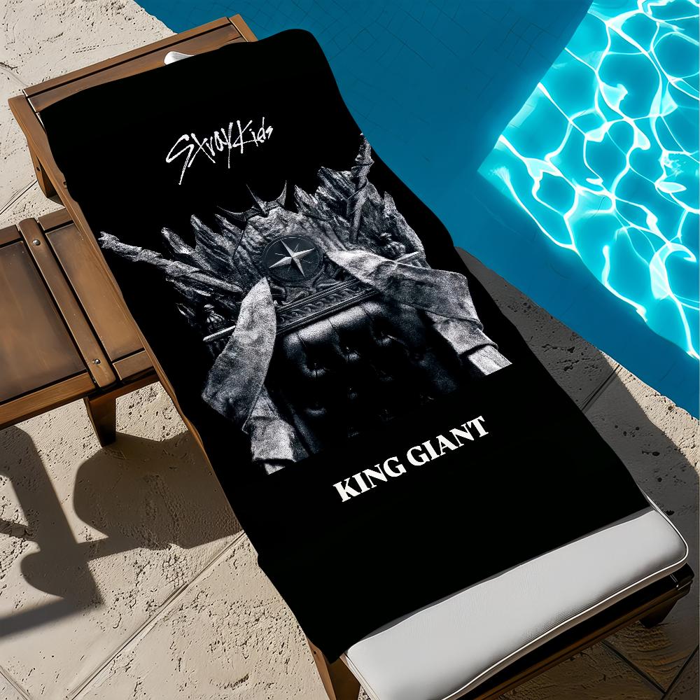 KPOP Music Towel Soft Pool Gift For Travel Gym Shower Camping Quick Dry Sports S-Stray K-Kids Large Beach Towel W30*H60(CM)