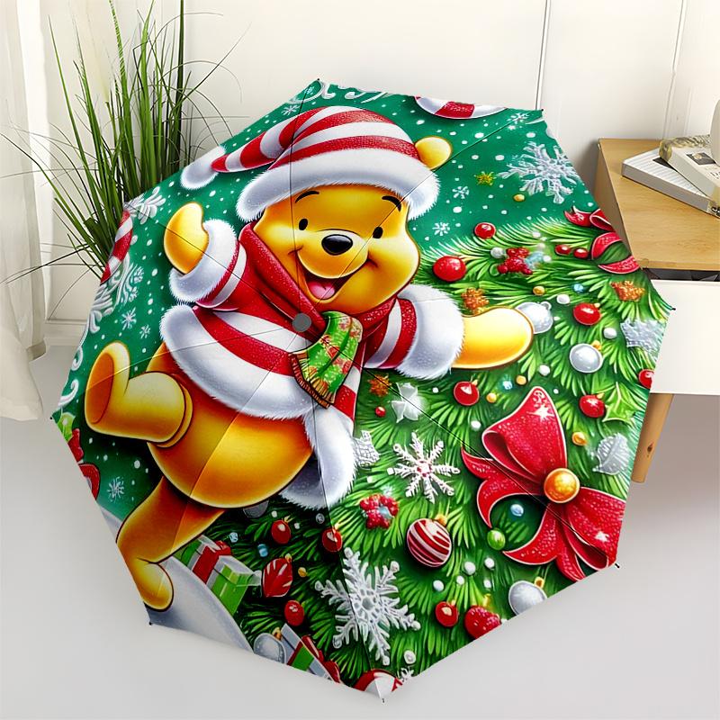 

Winnie and friends Themed Travel Umbrella-8 Ribs Automatic Opening and Closing, Portable Folding Design, Compact and Stylish Umbrella