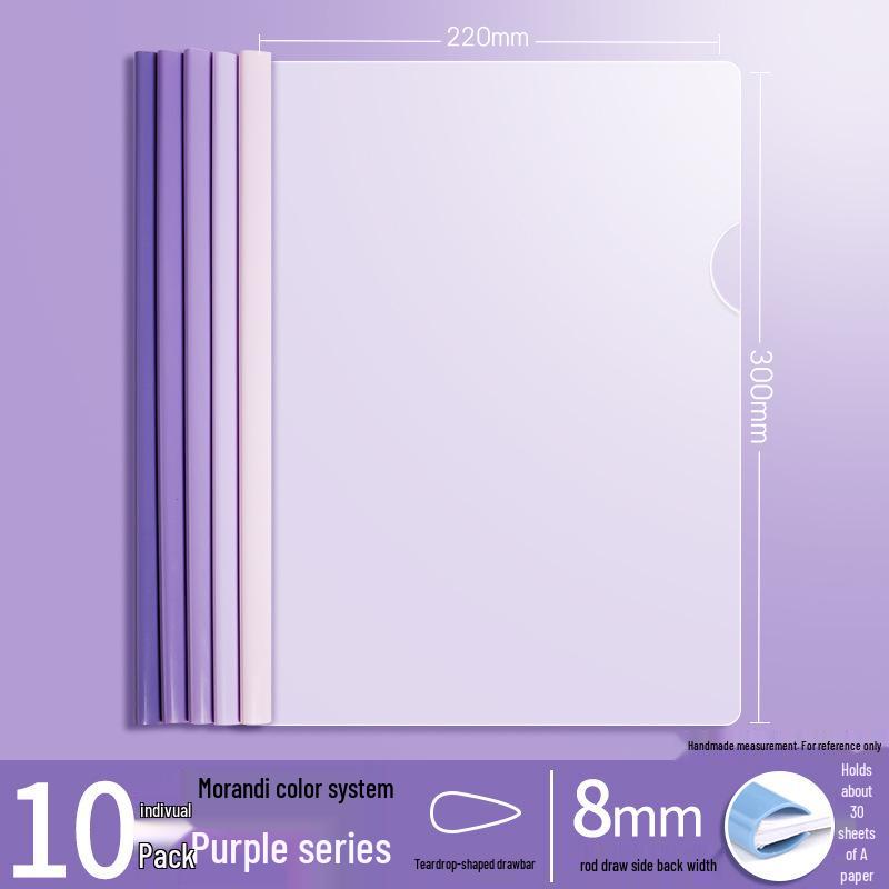 A4 Gradient Morandi Color Transparent Folder - Durable Clip for Exam Papers and Documents