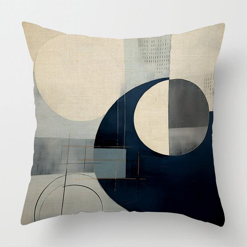 Home Decor Abstract Circles Geometric Pillow Covers Pattern Cushion Cover Suitable For Sofa Bedroom Car Pillow Cover