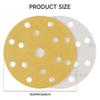 6" 15-Hole Flocking Sandpaper, 150mm Yellow Aluminum Oxide Abrasive for Car Bodywork