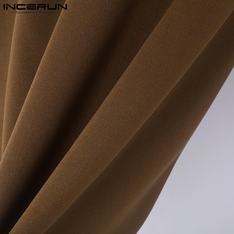 INCERUN Men O Neck Tie Up Long Sleeve Casual Loose Pullovers Oversized Sweatshirts