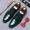 European Handmade Glossy Leather Oxford Shoes - Men's Genuine Cowhide, Three-Eyelet Business Formal Low-Top Style