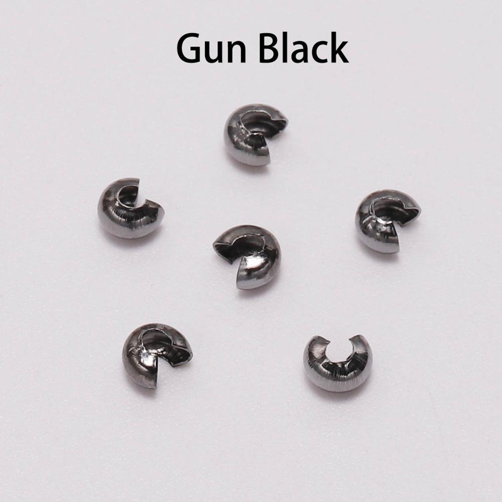 50-100pcs 3 4 5 Mm Gold Crimp Round Covers End Beads Bracelet Necklace Stopper Spacer Beads For DIY Jewelry Making Accessories