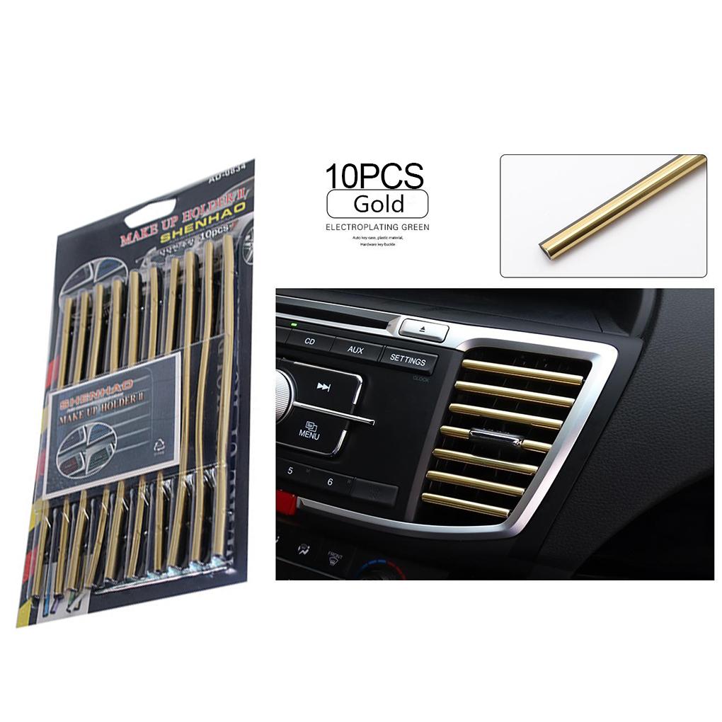 10pcs/set Universal Car Air Conditioner Outlet Decoration U Decoration U Shape Interior Air Vent Grille Decor Strips