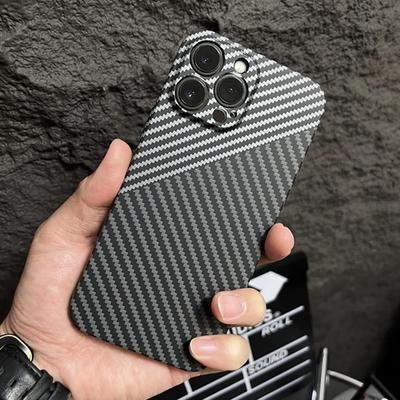 Luxury Ultra Thin Carbon Fiber Texture Matte Case For Iphone 14 13 11 12 Pro Max Mini Xr X Xs 14pro Max Shockproof Hard Pc Cover