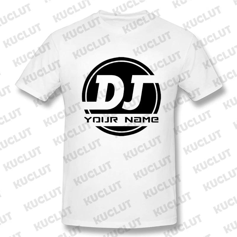 T Shirts for Men Personalised DJ T Shirt Custom DJ Name Music Unisex Tee Shirts Hip Hop Style Clothing DJ Music Lover DIY Tees