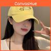 Yellow Trendy Embroidered Cat Baseball Hat For Women Perfect Summer Casual Wear
