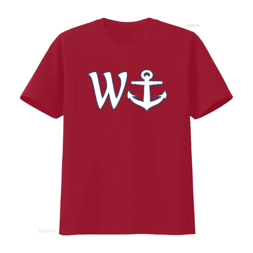 Wanker T Shirt W and Anchor Design Funny Stylish for All vintage Washed Top For Everyday Wear streetwear Unisex fashion