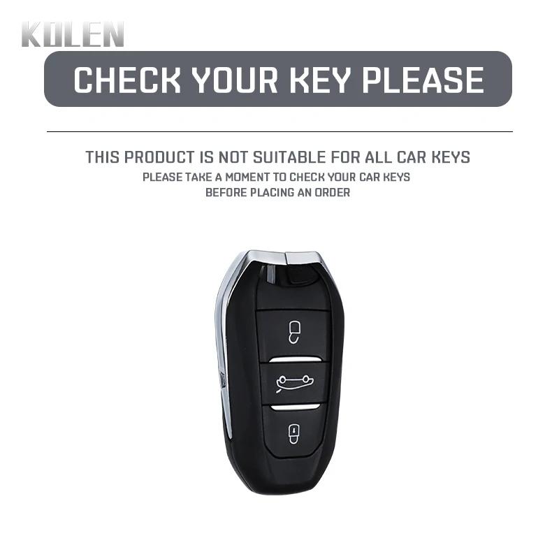 Genuine Genuine Leather Auto Key Fob Cover Case Fit For Peugeot 2008 3008 4008 5008 308 408 508 Citroen C1 C2 C4 C6 C3-Xr Picasso Grand Ds3 Ds5