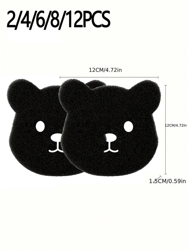 2/4/6/8/12pcs Reusable Pet Hair Remover Laundry Sponges - Bear Shape Effective Anti-Winding Cleaning Tools for Washing Machines