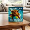 2026 Väggkalender Highland Cow Kalender 2026 Väggdekorationer Jan-Dec Tjockt Papper Månadsplanerare Highland Cattle Väggkalender