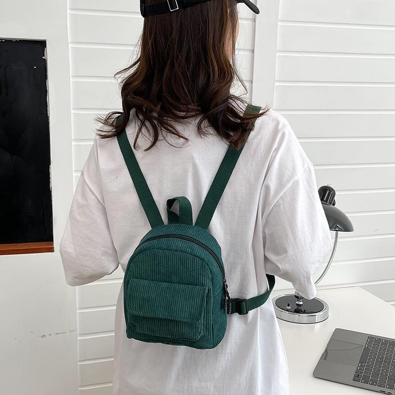 2023 Women's Korean Style Corduroy Backpack - Fashionable and Trendy