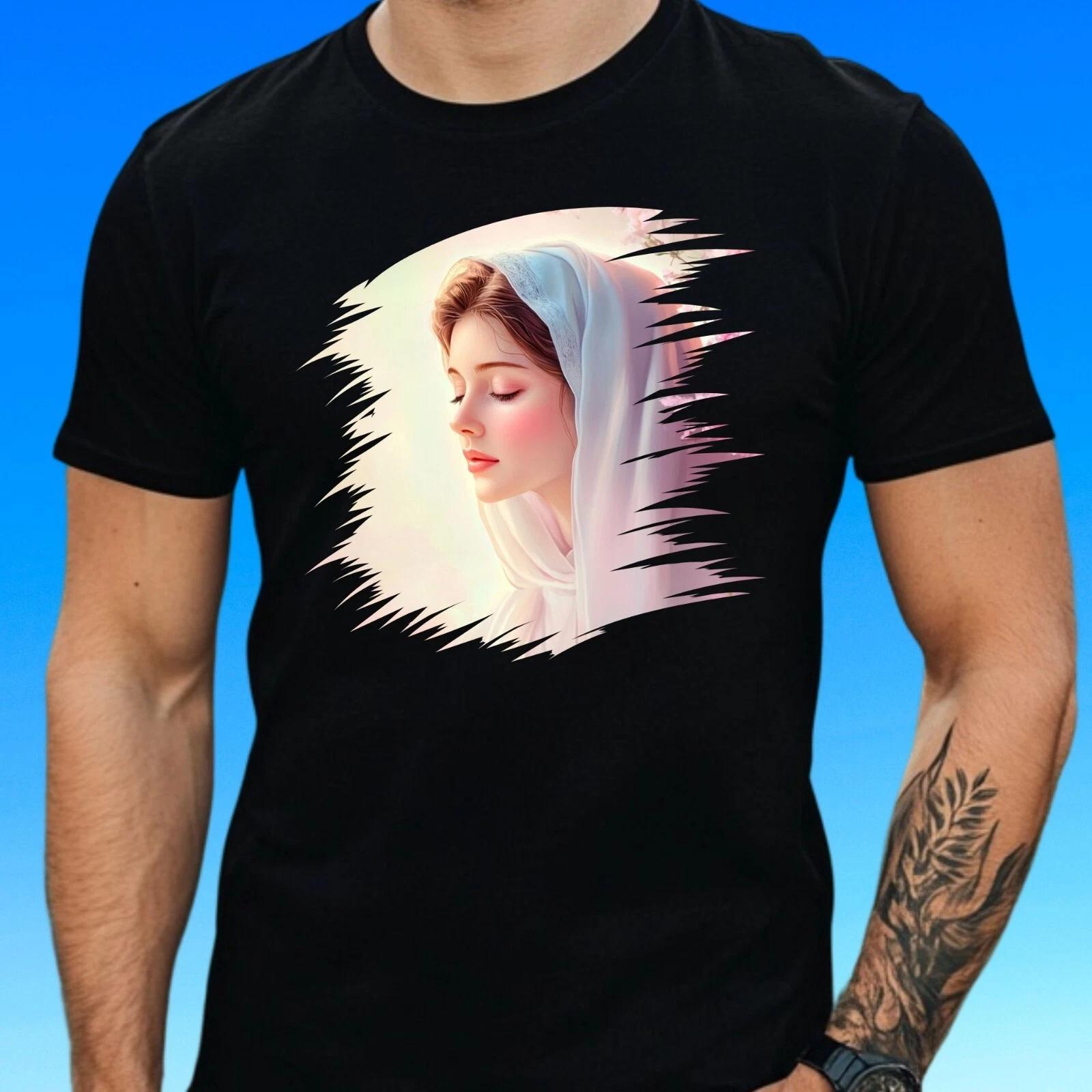 T-Shirt Herren Jungfrau Maria Motiv Baumwolle Größe S bis 5XL L