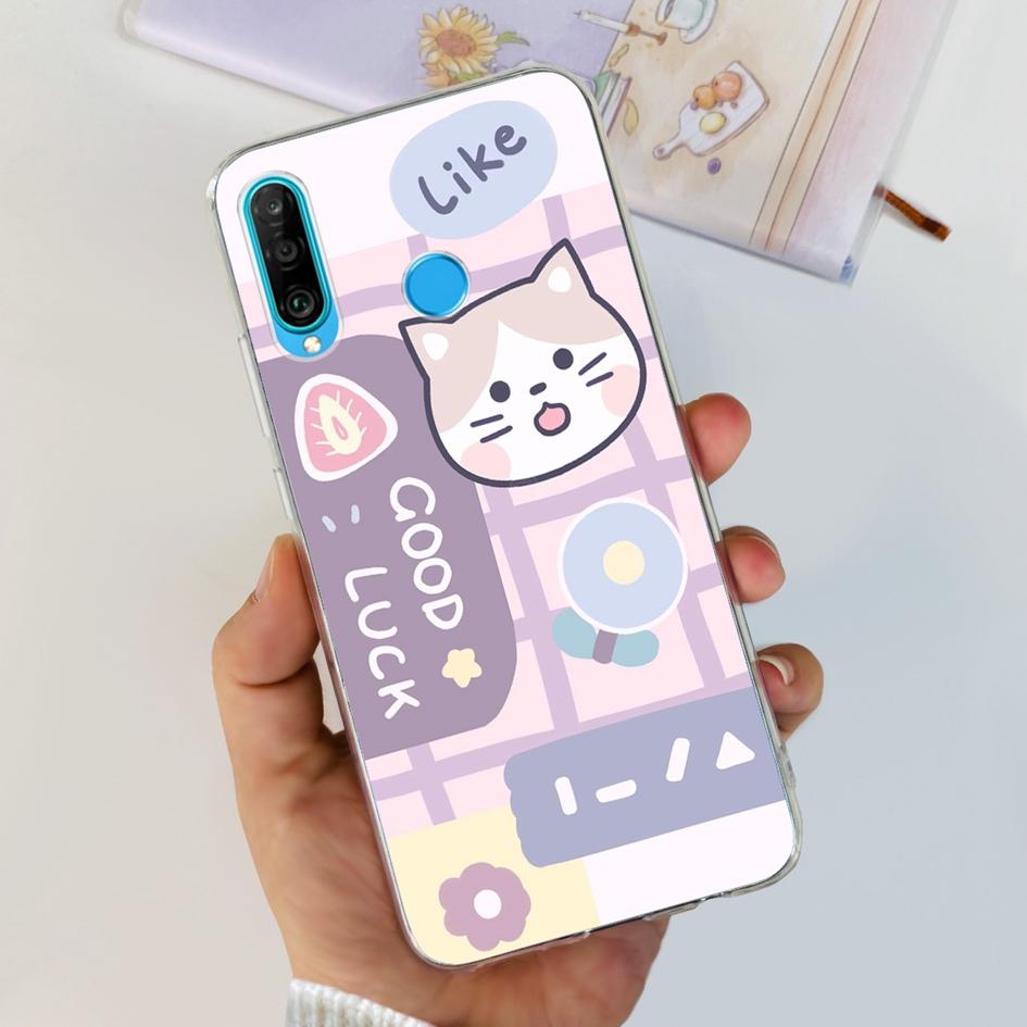 For Huawei P30 Lite Case MAR-LX1M MAR-L21A MAR-LX1A Cute Astronaut Cover Clear Silicone Bumper For Huawei P30 Pro Lite P 30 Capa