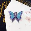 Women Brooch Enamel Butterfly Design Healing Ribbon Pin Non-Slip Buckle Scarf Badge Sweater Cardigan Bag Accessories