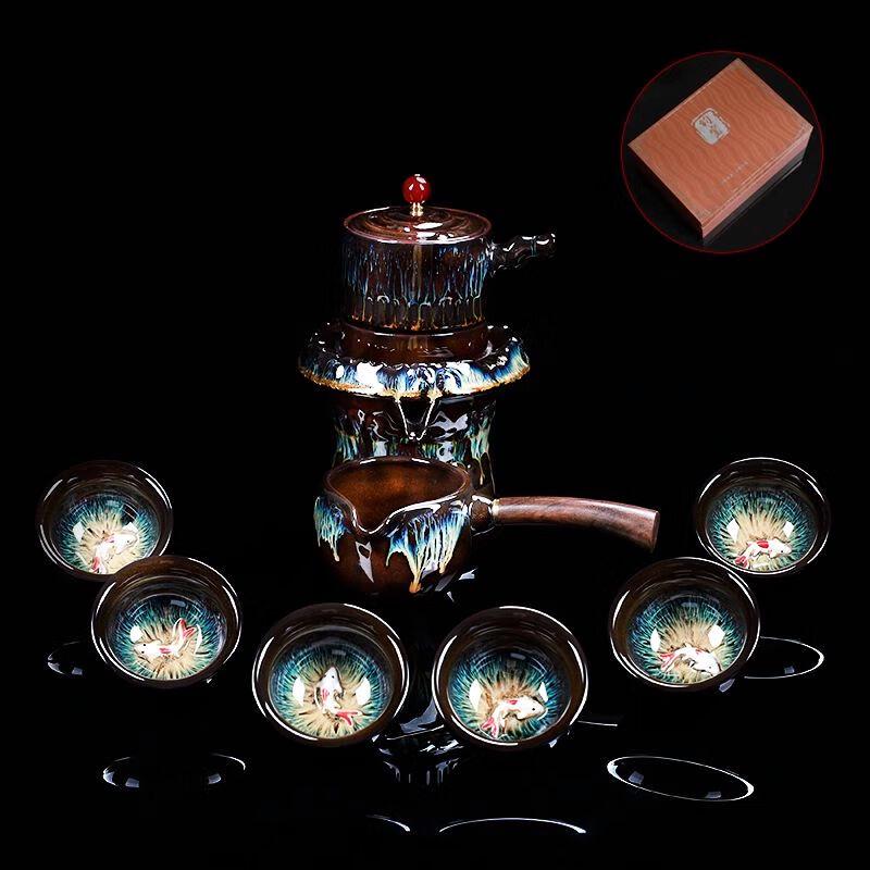 Jianzhan Golden Sand Year of the Fish Ceramic Teacup