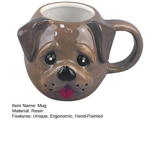 Dachshund Mug Ceramic 3D Sausage Dog Coffee Cup with Vivid Carved Handle Hand-Painted Fun Dog Lover Gift for Coffee Lovers