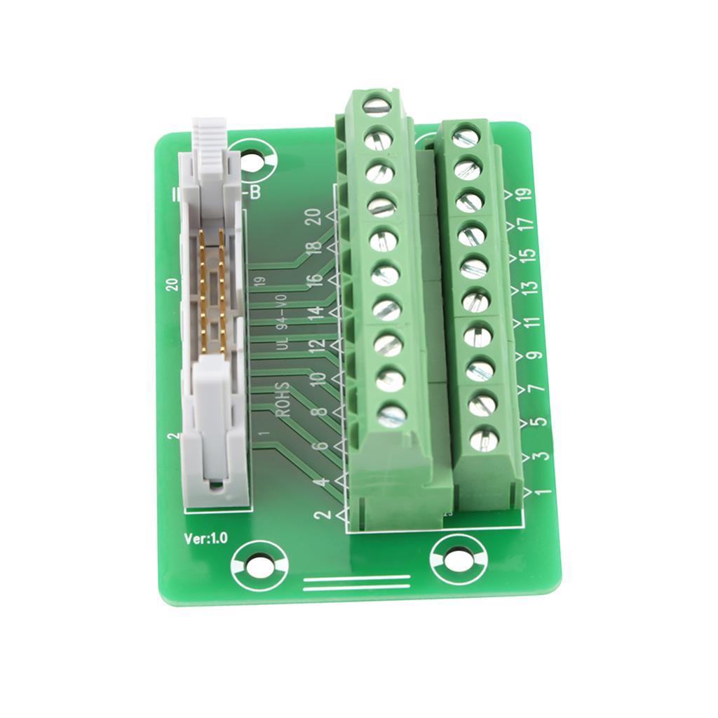 IDC20P 20Pin Male Header Breakout Board Terminal Block Connector PLC Interface with Bracket