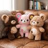 Soft Bear Plush Toy Patchwork Bear Stuffed Doll Kawaii Button Bear Plush Doll  Birthday Gifts