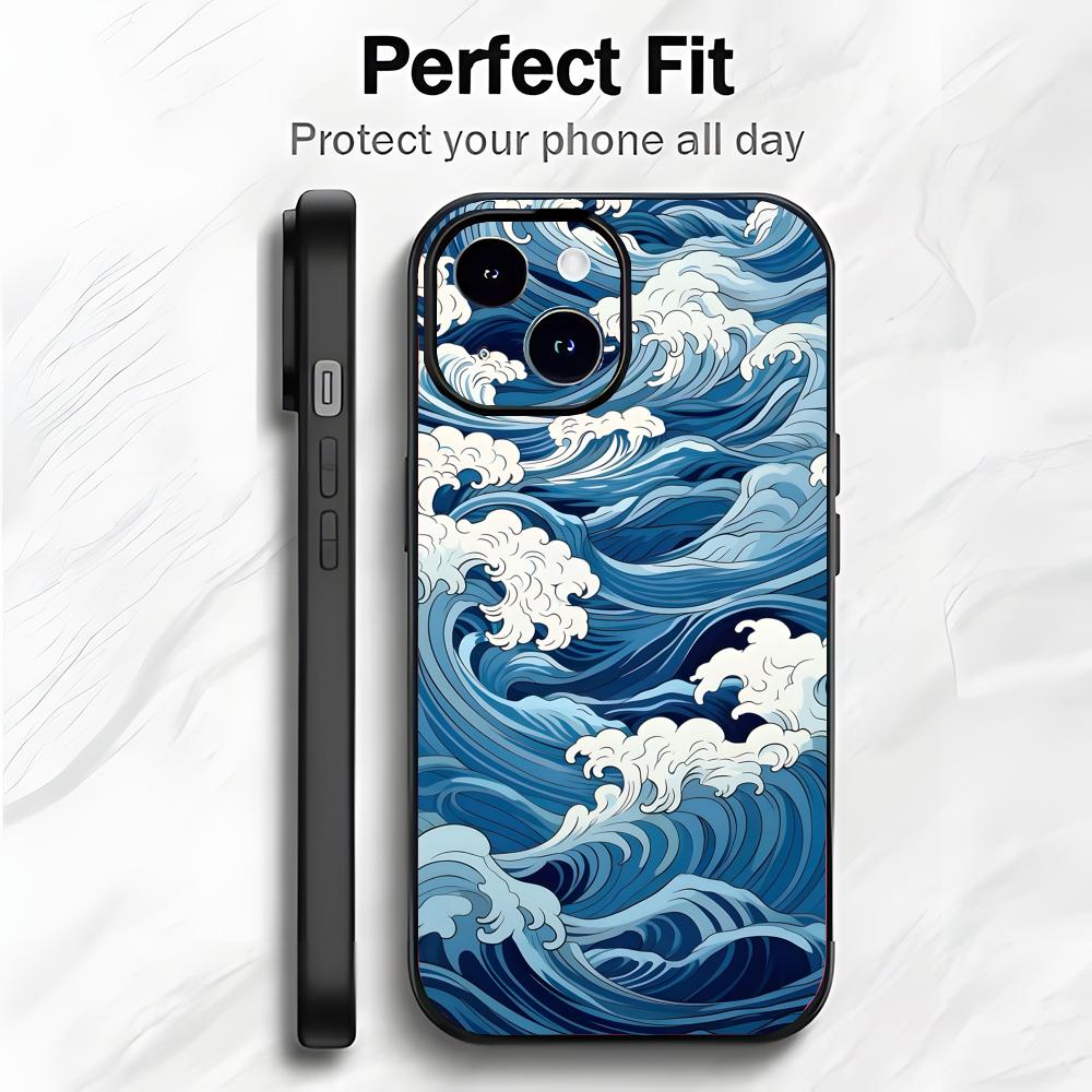 Art Ukiyo-e Ocean waves Phone Case Phone Case Soft Packaging Lightweight For iPhone17 16 15 14 13ProMax