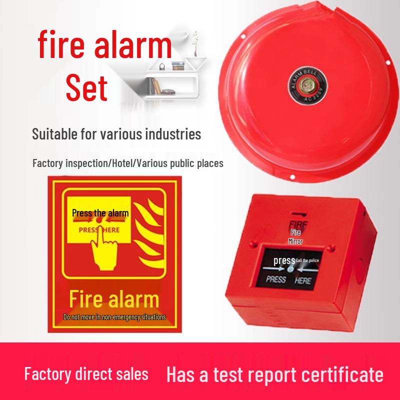 220V Electric Fire Alarm Bell with Manual Emergency Button